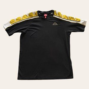 Men's Authentic Kappa T-shirt Black & Gold Large